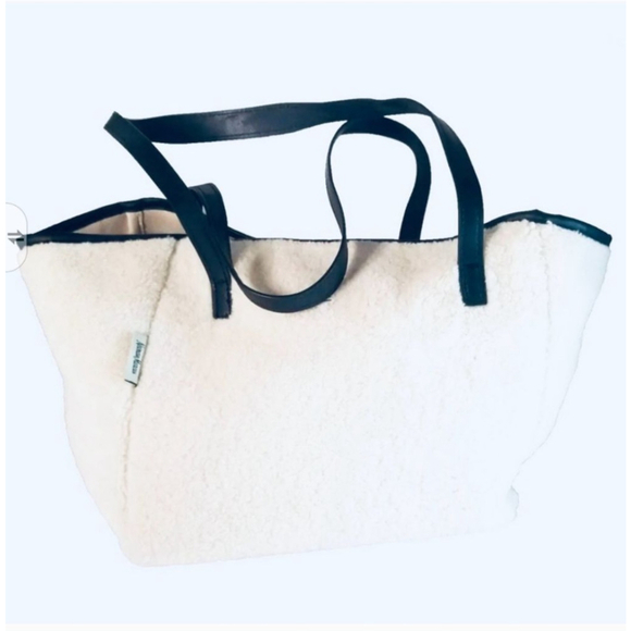 Neiman Marcus Shearling Tote Bag - Picture 1 of 5